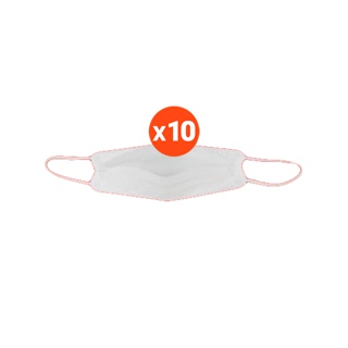 โปรโมชั่น : 😷3D Mask Kf94 "สีขาว" หน้ากากอนามัย หนา 4ชั้น 10ชิ้นแพ็ค