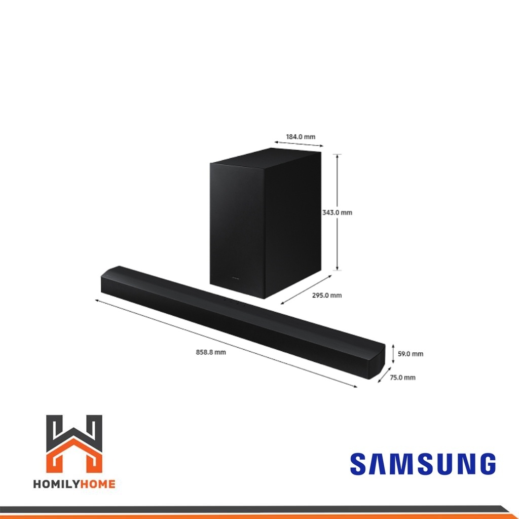 SAMSUNG Soundbar HWB450 ลำโพงซาวด์บาร์ รุ่น HWB450XT ระบบเสียง 2.1ch