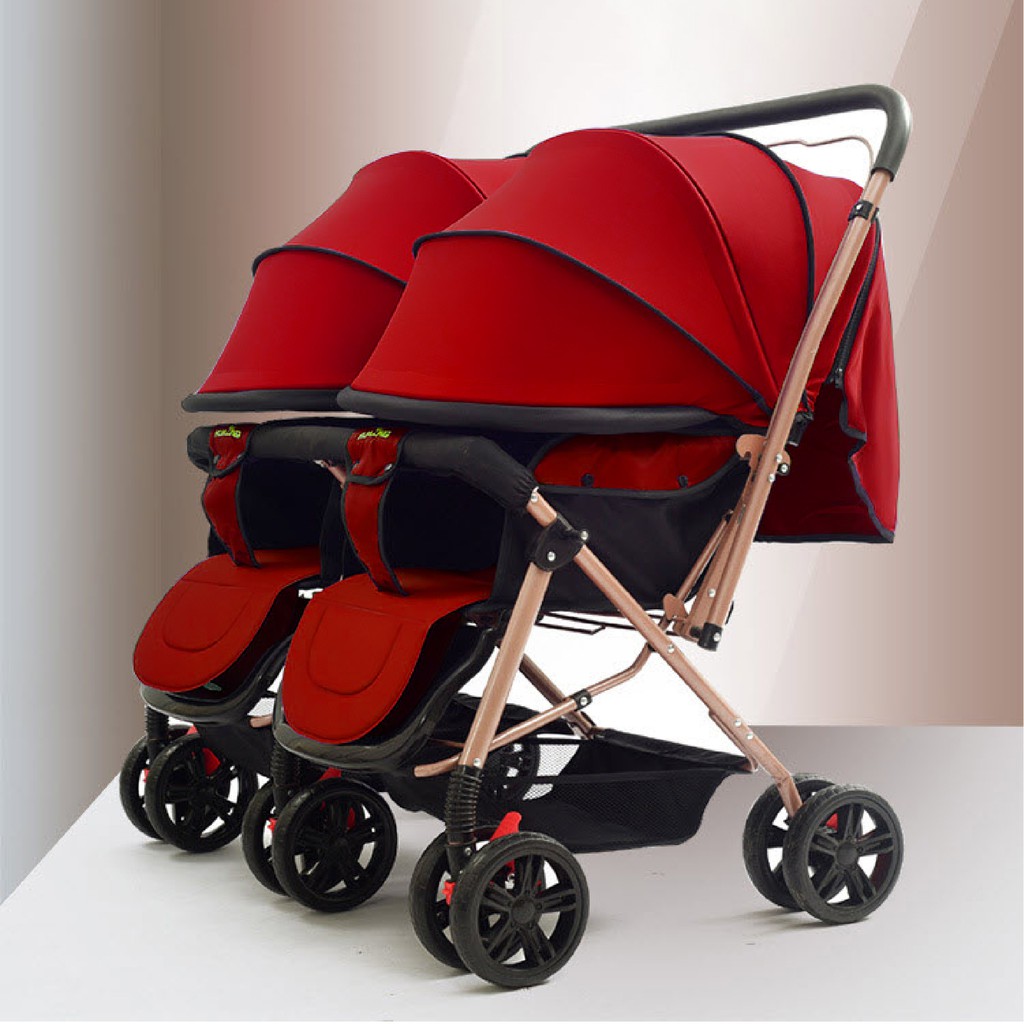 รถเข็นเด็กแฝด Twin stroller 21A ขนาด 98 x 50 x 96 cm
