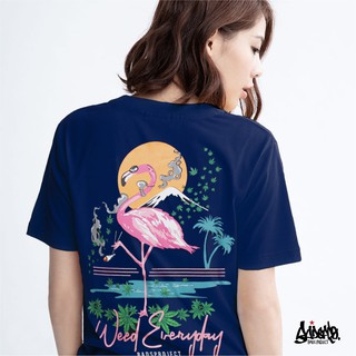 [S-5XL] Just Say Bad ® เสื้อยืดลาย รุ่น Flamingo  สีกรม( ลิขสิทธิ์แท้ ) แขนสั้น เสื้อยืดผู้หญิง  M L XL 2XL TS