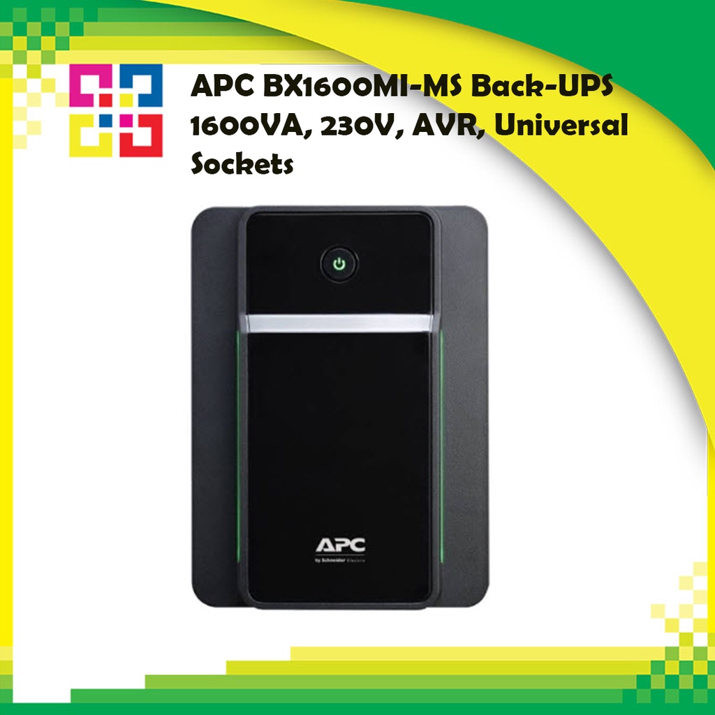 APC BX1600MI-MS Back-UPS 1600VA, 230V, AVR, Universal Sockets
