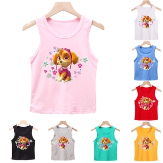 เสื้อกล้ามผ้าฝ้ายลายการ์ตูน Paw Patrol 8 สีสําหรับเด็ก 0-10 ปี