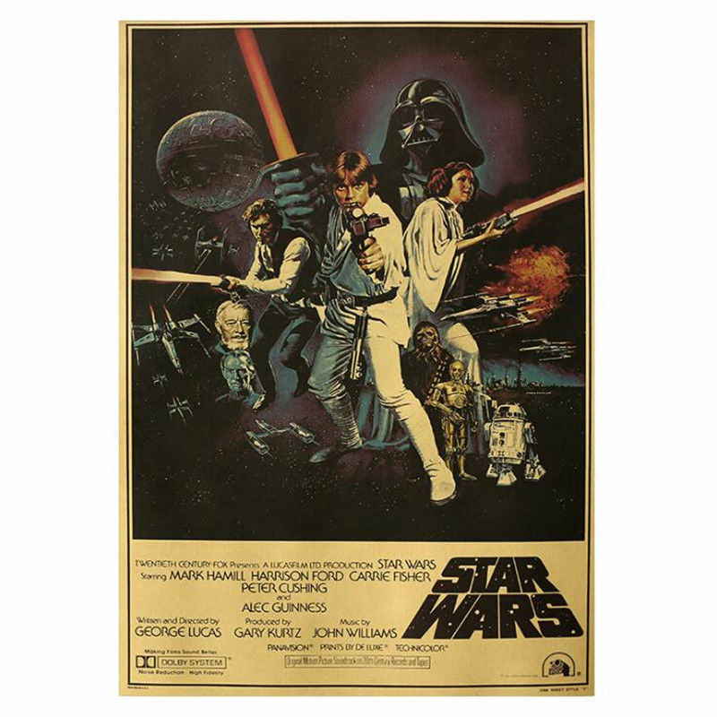 คลาสสิก Star Wars Portrait ภาพยนตร์ Vintage โปสเตอร์สติกเกอร์ตกแต่งห้องตกแต่งผนังกระดาษคราฟท์สติ๊กเกอร์ติดผนังโปสเตอร์