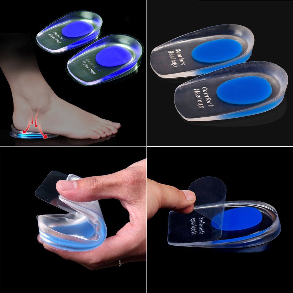 Soft Silicone Gel Half Heel Man Woman insole สําหรับผู้ชายและผู้หญิง 3d Insular J123 Blue Grab Medan