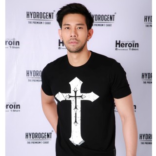 ค่าของเงินHeroin เสื้อยืดสีดำ รุ่นกางเขน  (แจกโค้ด NEWHEOF  80฿)S-3XL