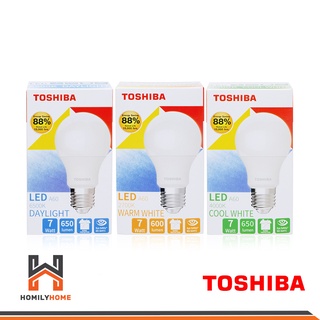 TOSHIBA หลอด LED A60 G7 7W E27 หลอดไฟแอลอีดี แสงขาว Daylight / แสงเหลือง Warm white / แสงขาวนวล Cool white DL/WW/CW