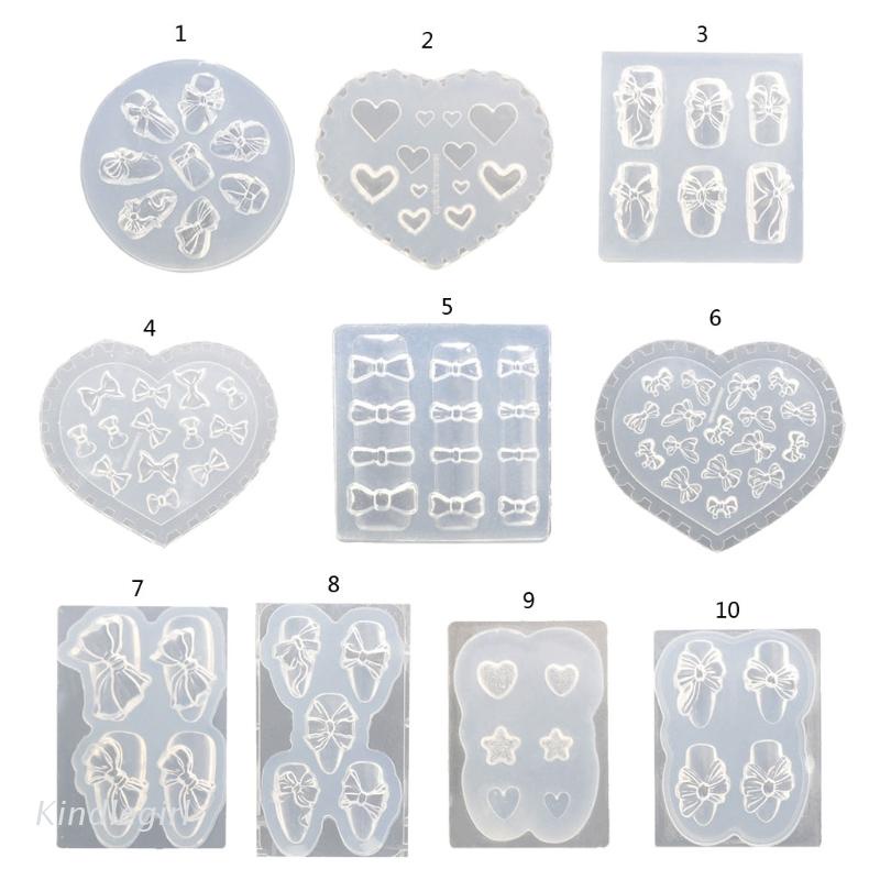 KING Crystal Epoxy Resin Mold Nail Decorations Casting Silicone Mould DIY Crafts Jewelry Nail Ornaments Making Tool