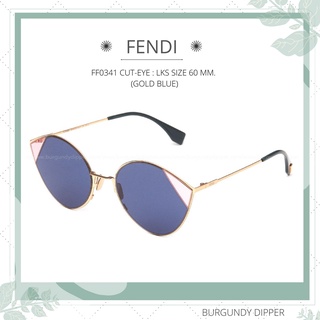 แว่นกันแดด FENDI รุ่น FF0341 CUT-EYE : LKS SIZE 60 MM. (GOLD BLUE)