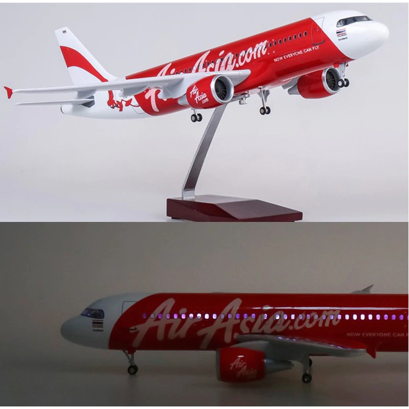 [47CM] โมเดลเครื่องบิน แอร์เอเชีย A320 ทำด้วยเหล็ก มีล้อ มีไฟ มีฐานตั้งโชว์ให้ สวย งานละเอียด – ของขวัญ ของเล่น ตั้งโชว์ ราคา ถูกที่สุด ดีลบีเคเค แกลเลอรีภาพที่ 6