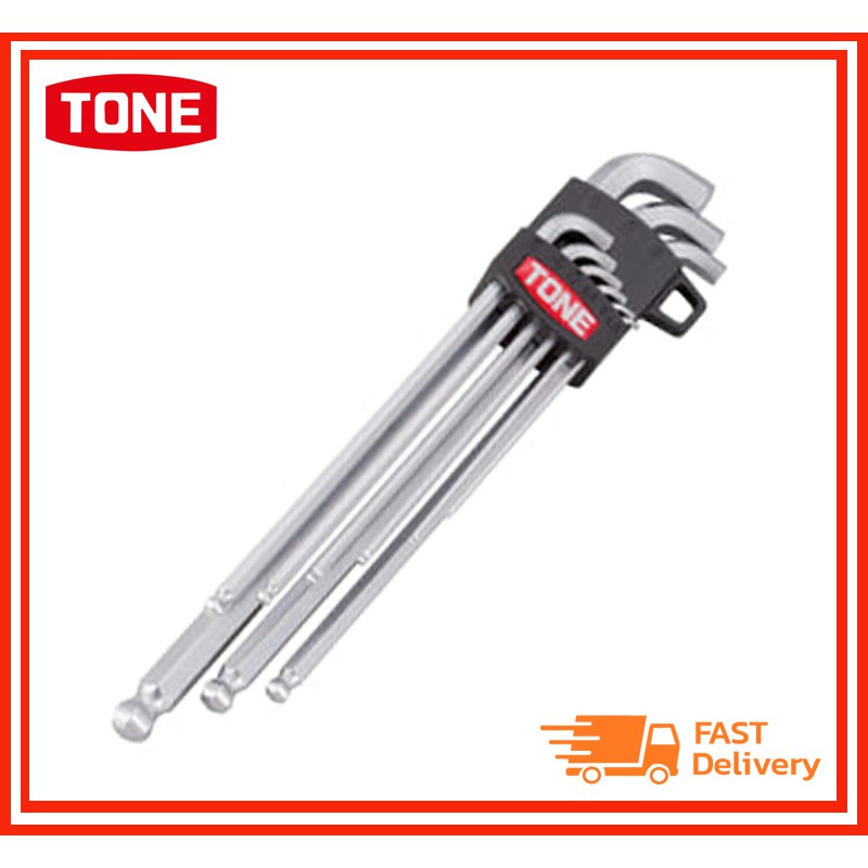 Tone  Hex Key Wrench L-Type ประแจแอล ประแจหกเหลี่ยม BL900S ชุดประแจแอลหัวบอล (คอสั้น) 9 ชิ้น
