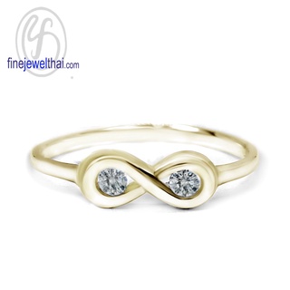 Finejewelthai-แหวนอินฟินิตี้-แหวนเพชร-เพชรสังเคราะห์-แหวนเงินแท้-Infinity-Diamond-CZ-Silver-Ring-R1441czg/ pg