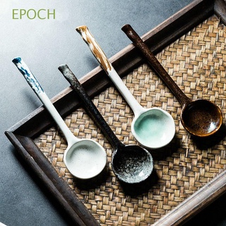 Epoch ช้อนซุป สไตล์ญี่ปุ่น เซรามิค ช้อนชา ช้อนส้อม เครื่องครัว บ้าน