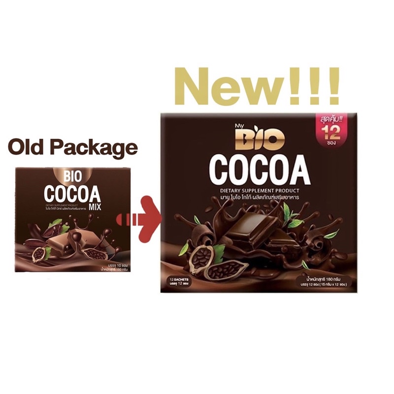 ถูกสุด‼️แท้💯ส่งไว⚡️Bio Cocoa ไบโอ โกโก้(แพ็กเกจใหม่) 12 ซอง คุมหิว ดีท็อกซ์ หน้าท้องยุบ ขับถ่ายคล่อง บล็อกแป้ง น้ำตาล