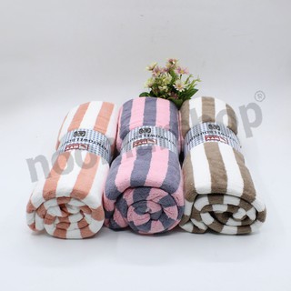 jaibohan-00014 ผ้าเช็ดตัว ขนเป็ด สีสัน สดใส ลายทูโทน 3 ผื่น 1 แพ็ก วินเทจ