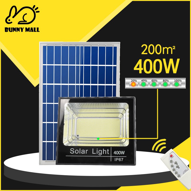 [local seller] Bunny 【รับประกัน10ปี】ไฟโซล่าเซล 400W/300W/150W/120W ไฟสปอร์ตไลท์ ไฟถนนโซล่าเซลล์ Solar Light LED แสงขาว