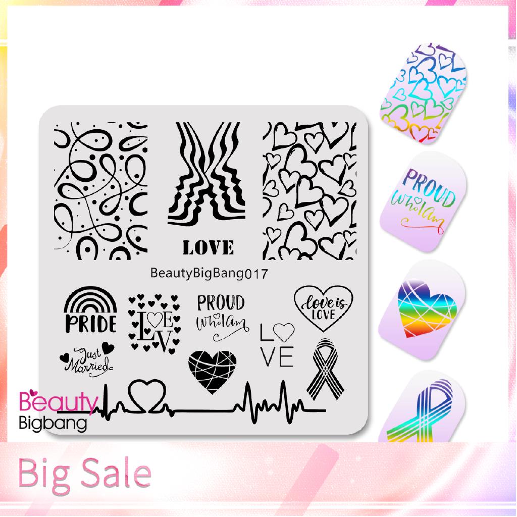 [YIYUE] BeautyBigBang LGBT Pride Love Rainbow Square Nail Stamping Plates