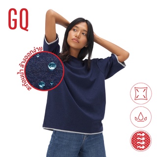 GQ T-shirt เสื้อยืดโอเวอร์ไซซ์ สี  Navy Heather