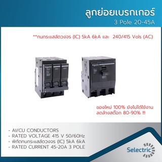 ลูกเซอร์กิต ลูกย่อย Breaker 3 Pole 20A 32A 45A SQUARE-D SCHNEIDER