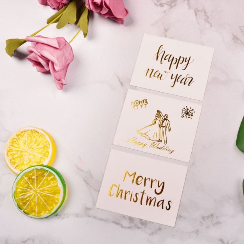 การ์ดอวยพร ใบละ1 บาท อักษรทองวาว คริสต์มาส ปีใหม่ Happy new year วันเกิด Happy Birth Day ขอบคุณ Thank you