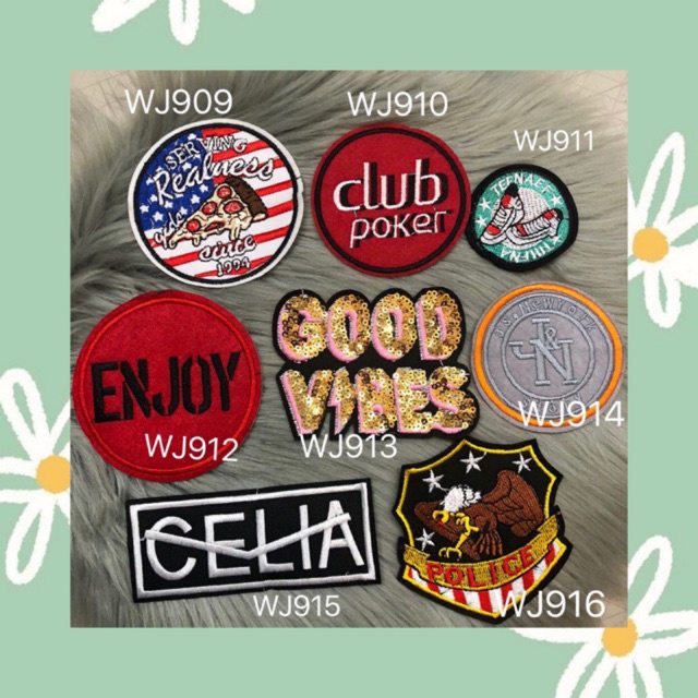 DIY Iron on Patches Embroidery ตัวรีดติดเสื้อ เย็บติด หมวก กระเป๋า รองเท้า ปะเสื้อผ้า งานปัก