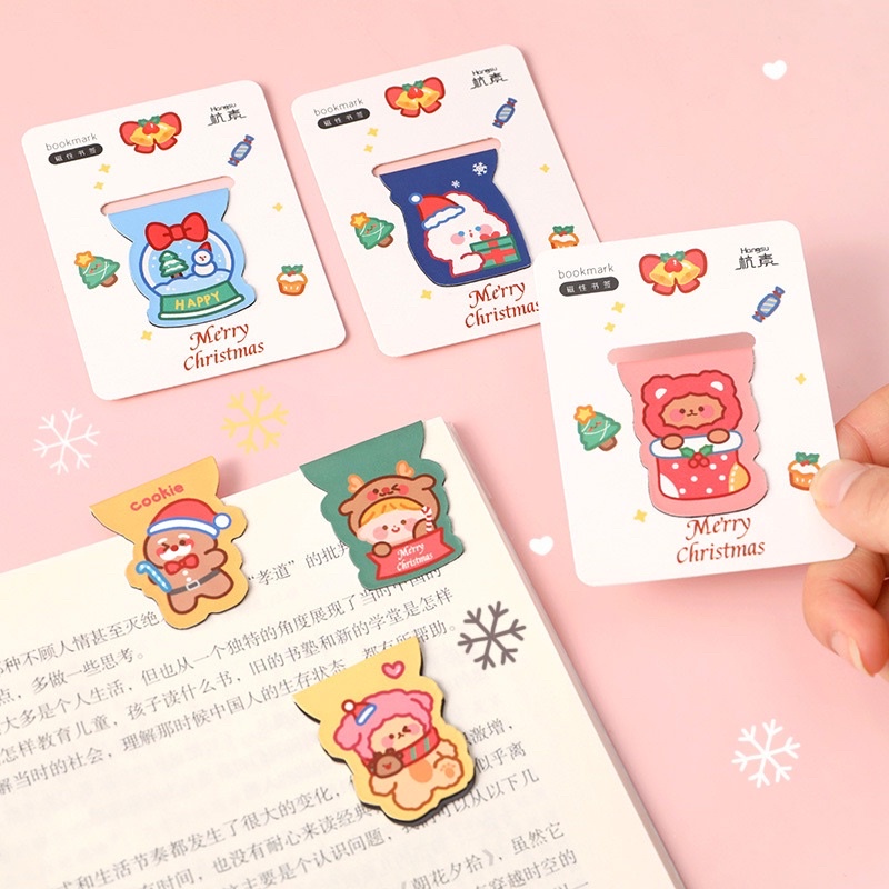 ที่คั่นหนังสือแม่เหล็ก ลายคริสต์มาส Christmas bookmark ของขวัญคริสต์มาส
