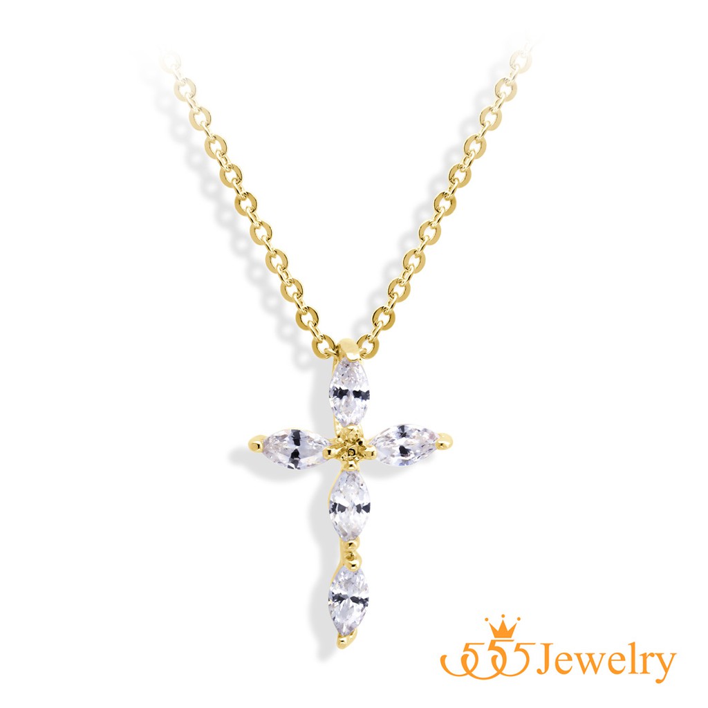 555jewelry จี้พร้อมสร้อย รูปไม้กางเขน รุ่น MNC-BN021 - จี้ห้อยคอ จี้สร้อยคอ จี้สร้อยคอแฟชั่น (P69)