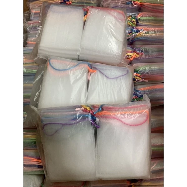 On Sale!! ถุงตีฟองสบู่ ขนาด 9x12 ซ.ม. งานไทยตาข่ายเนื้อหนาพรีเมี่ยม เกรด AAA ถุงตีฟอง เชือกเงา