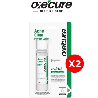 Oxe cure แต้มสิว (แพ็ค 2) แป้งน้ำโลชั่น ลดสิวผด ผื่นแพ้ คุ้มมัน สูตรเข้มข้น 25 ml Acne Clear Powder Lotion Oxecure อ๊อกซ