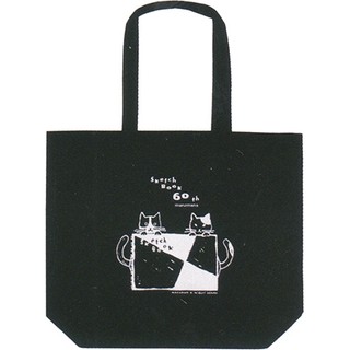 กระเป๋าสะพายสีดำ Sketch Book 60th Anniversary x Maruman (Limited) ลายแมว ใบใหญ่ ขนาด 40 x 47 x 15 ซม.