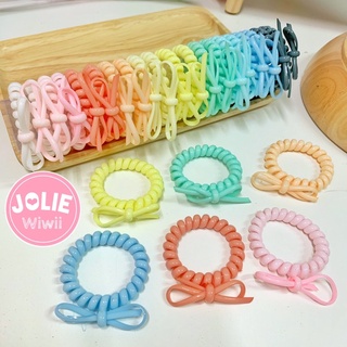 Jolie Wiwii (สินค้าพร้อมส่ง) ยางรัดผมแบบเกลียว ที่มัดผมมีโบว์ ที่มัดผมซานริโอ้ ที่มัดผมหมี