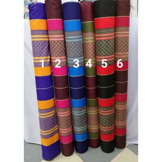 ผ้าลายไทยผ้าโพลีฯผ้าเมตรราคา22​ บาท/เมตร