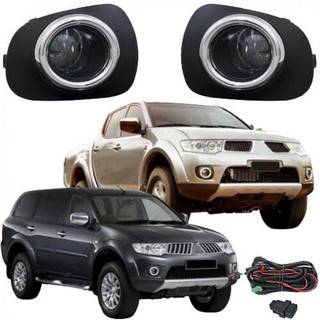 ไฟตัดหมอก ไฟสปอร์ตไลท์ รุ่น มิตซูบิชิ L200 ปาเจโร่ สปอร์ต MITSUBISHI PAJERO ปี 2012 - 2014 พร้อมครอบ + ชุดสายไฟ 1 ชุด