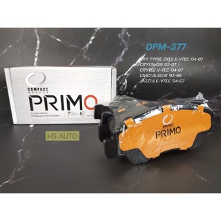 PRIMO DPM-377 ดิสเบรคหน้าCITY TYPE ZX1.504-07/CIVIC1.6LXI/JAZZ1.5 E-VTEC 04-07