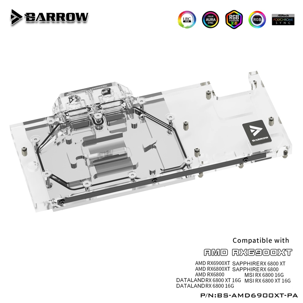 Barrow บล็อกระบายความร้อน GPU 6900 สําหรับ AMD Founder Edition MSI Sapphire RX 6900 6800 XT BS-AMD6900XT-PA