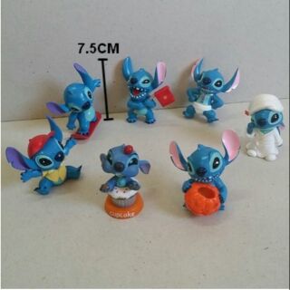 model Stitch ตัวเล็ก 1 set มี 7 ตัว ขยบไม่ได้นะคะ สำหรับตั้งโชว์ สูงประมาณ 7.5 ซม.