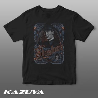 เสื้อยืดครอปKazuya TM-0004 เสื้อยืด ลาย SHERLOCK HOLMES สไตล์วินเทจS-5XL