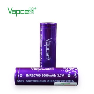 Vapcell แท้ ถ่านชาร์จ INR20700 3000mah 3.7V 30A  ถ่าน20700