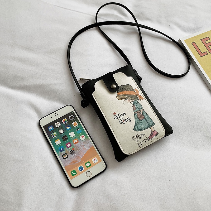 👜พร้อมส่ง J073 กระเป๋าสะพายข้าง กระเป๋าใส่โทรศัพท์ใส่เหรียญใส่บัตรต่างๆ แฟชั่น หนังPU สไตส์เกาหลี
