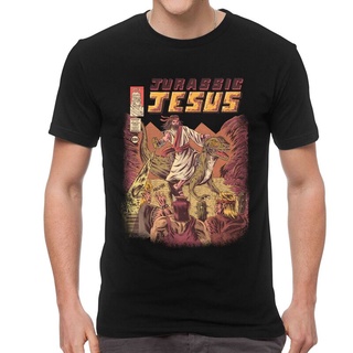 ผู้ชาย &amp;#39; s Jurassic Jesus เสื้อยืด ผ้าฝ้าย แขนสั้น พิมพ์ลายมังงะ มังงะ มอนสเตอร์ สไตล์ญี่ปุ่น เรโทร