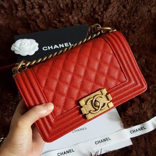 chanelboy สีแดงงานเกรดA