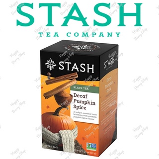 ชาดำไม่มีคาเฟอีน STASH Decaf Pumpkin Spice ชาเครื่องเทศฟักทอง 1 กล่อง 18 ซอง🍵 ชาอเมริการสแปลกใหม่✈