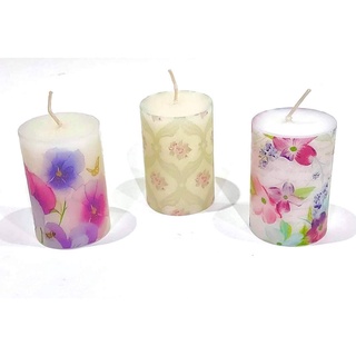 เทียนหอม ลายดอกไม้ สีพาสเทล สวยๆ - Handmade scented candle [flower design pastel colors]