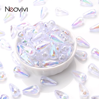 30pcs 9x18mm ลูกปัดอะคริลิหยดน้ำชุบ AB สี Spacer ลูกปัดแบบหล…