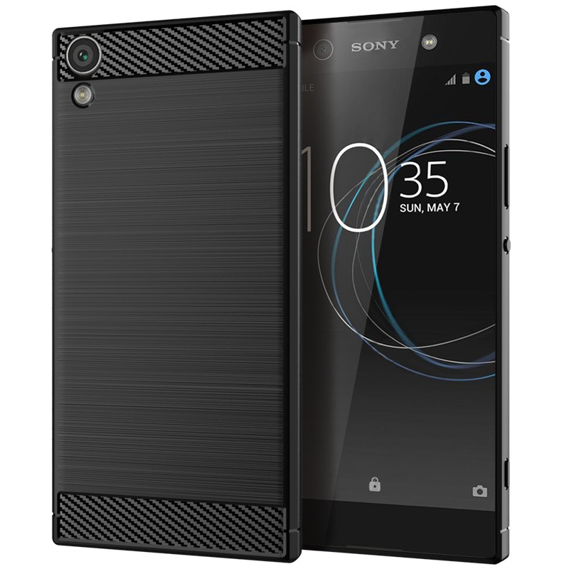 เคสโทรศัพท์ซิลิโคน แบบนิ่ม คาร์บอนไฟเบอร์ กันกระแทก สําหรับ Sony Xperia XA1 XA2 Plus Ultra Xperia XA2 Ultra