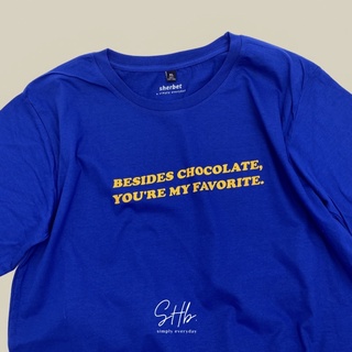 sherbettee|เสื้อยืดลาย besides chocolate,