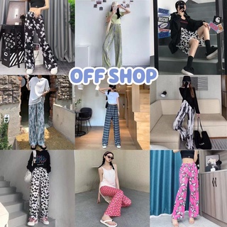 OFF SHOP พร้อมส่ง (OFF-KU-1227) กางเกงขายาวเอวสม็อค ลายน้องหมาน่ารักสดใสใส่สบาย 02