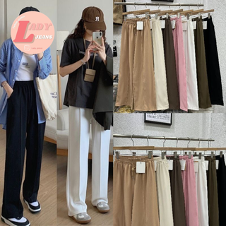 LADY_JEANS #9061( ใส่โค้ด LADYJ8 ลดทันที 15% )ลดทันที กางเกงเชือกผูกเอว ตีเกล็ตหน้า ฮิตๆสุดรุ่นนี้งานป้ายK เชือกผูกเอว