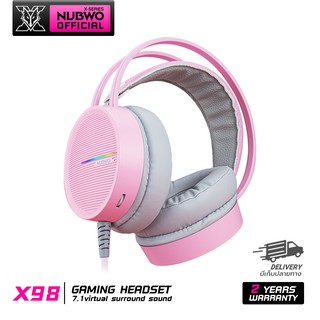 Nubwo X98 Gaming headset 7.1 Virtual Sound หูฟังเกมมิ่ง ไฟ LED สวยงาม ใช้งานง่าย รับประกัน 2 ปี