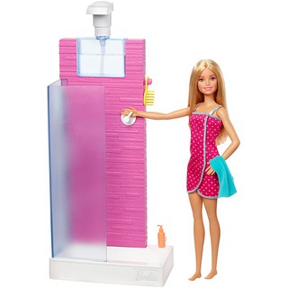 Barbie Doll and Shower playset ตุ๊กตา บาร์บี้ และ ชุดอาบน้ำ DVX51