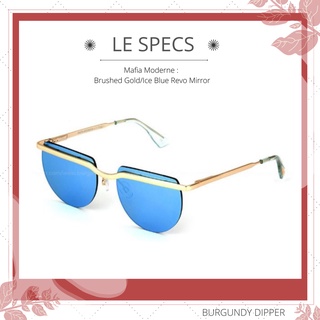 แว่นกันแดด Le Specs รุ่น Mafia Moderne : Brushed Gold/Ice Blue Revo Mirror